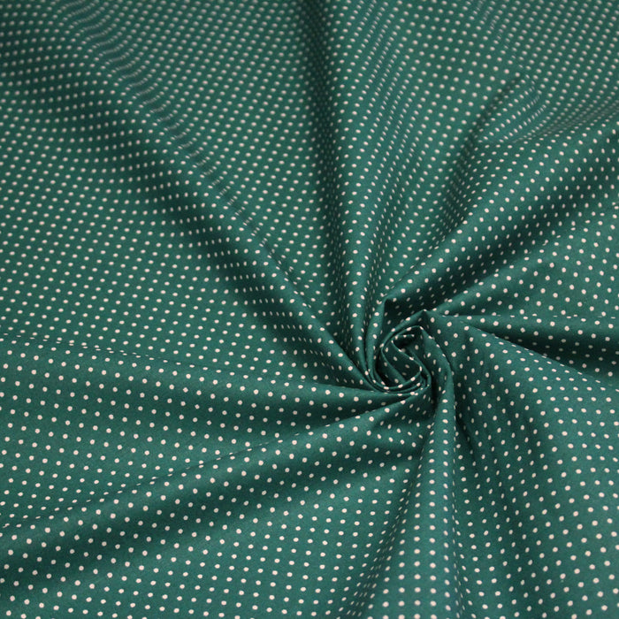 Tissu coton vert canard à pois 1mm POLKA DOT - OEKO-TEX