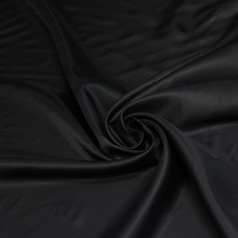 Tissu Doublure viscose & cupro noir - Fabrication italienne