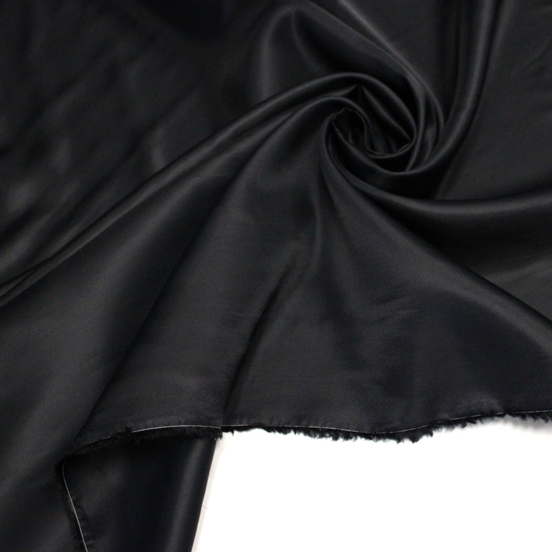 Tissu Doublure viscose & cupro noir - Fabrication italienne