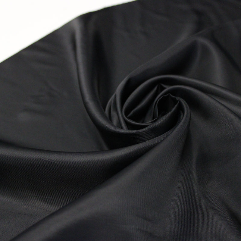 Tissu Doublure viscose & cupro noir - Fabrication italienne