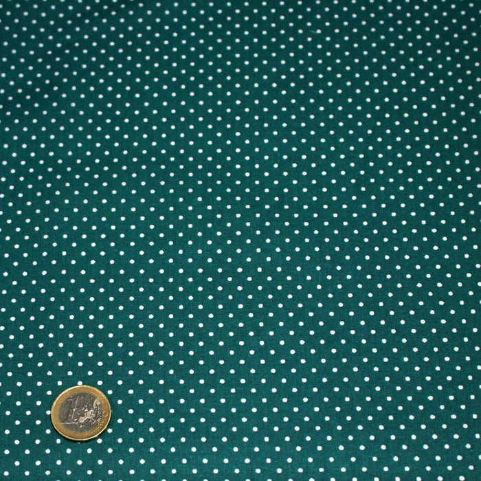 Tissu coton vert canard à pois 1mm POLKA DOT - OEKO-TEX