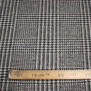 Tissu lainage à grands carreaux & pied de coq noirs et blancs - Fabrication italienne - TissusPapi.com