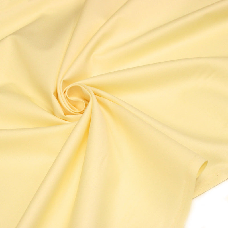 Tissu cotonnade jaune vanille uni - COLLECTION LES BASIQUES