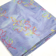 Tissu coton block print bleu aux fleurs multicolores - MADE IN INDIA - TissusPapi.com