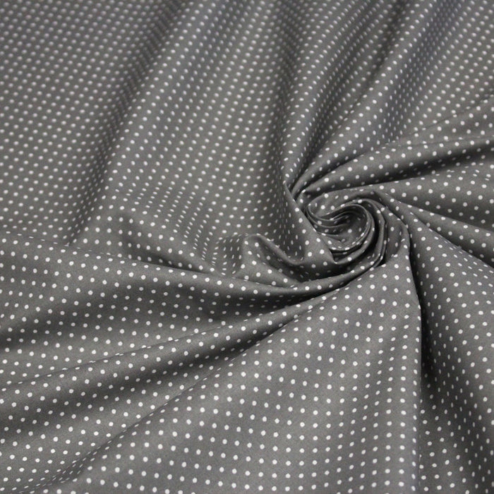 Tissu coton gris moyen à pois 1mm POLKA DOT - OEKO-TEX