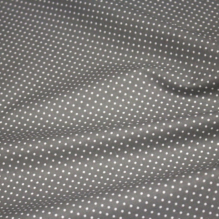 Tissu coton gris moyen à pois 1mm POLKA DOT - OEKO-TEX