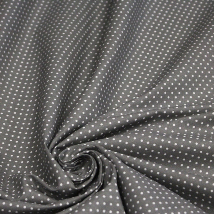 Tissu coton gris moyen à pois 1mm POLKA DOT - OEKO-TEX