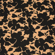 Tissu viscose fluide ocre aux feuilles noires façon silhouette - OEKO-TEX STANDARD 100 - TissusPapi.com