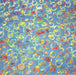 Tissu coton block print bleu aux cercles de pois multicolores - MADE IN INDIA - TissusPapi.com