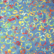 Tissu coton block print bleu aux cercles de pois multicolores - MADE IN INDIA - TissusPapi.com
