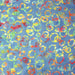 Tissu coton block print bleu aux cercles de pois multicolores - MADE IN INDIA - TissusPapi.com