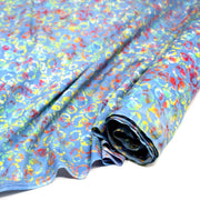 Tissu coton block print bleu aux cercles de pois multicolores - MADE IN INDIA - TissusPapi.com