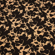 Tissu viscose fluide ocre aux feuilles noires façon silhouette - OEKO-TEX STANDARD 100 - TissusPapi.com