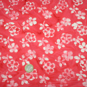Tissu coton block print rouge fraise aux fleurs blanches - MADE IN INDIA - TissusPapi.com