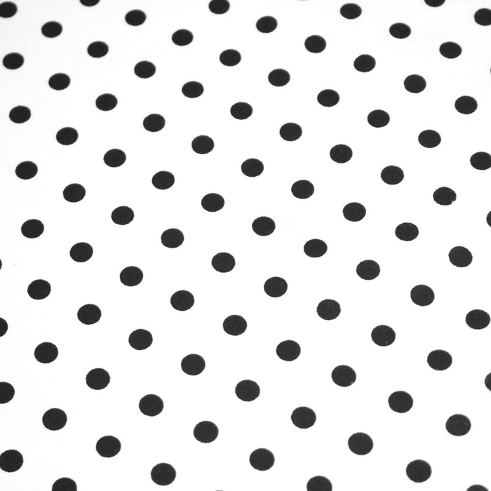 Tissu coton blanc à pois noirs 6mm POLKA DOT - OEKO-TEX