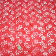 Tissu coton block print rouge fraise aux fleurs blanches - MADE IN INDIA - TissusPapi.com