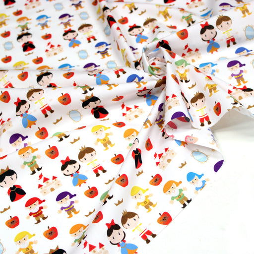 Tissu cotonnade enfant Blanche-Neige et les 7 nains - TissusPapi.com
