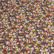 Tissu viscose fluide au feuillage abstrait vert & violet, taches écrues et oranges - OEKO-TEX STANDARD 100 - TissusPapi.com