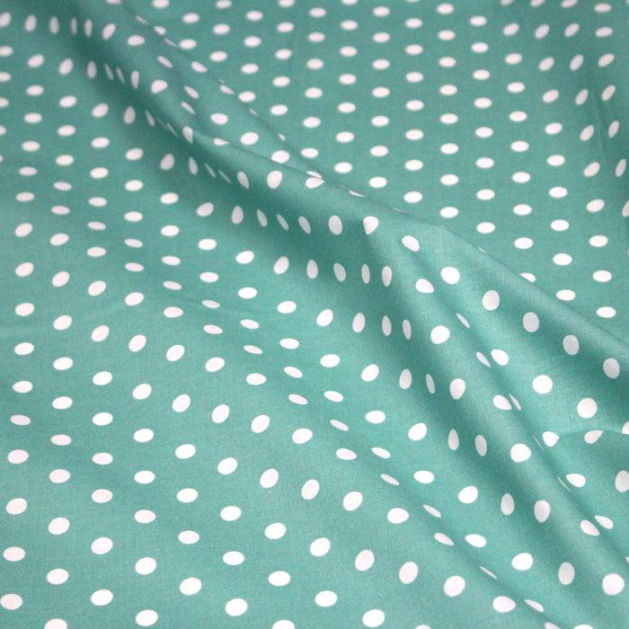 Tissu coton vert émeraude à pois 6mm POLKA DOT - OEKO-TEX