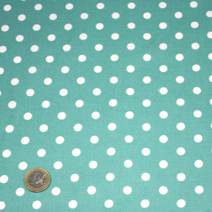 Tissu coton vert émeraude à pois 6mm POLKA DOT - OEKO-TEX