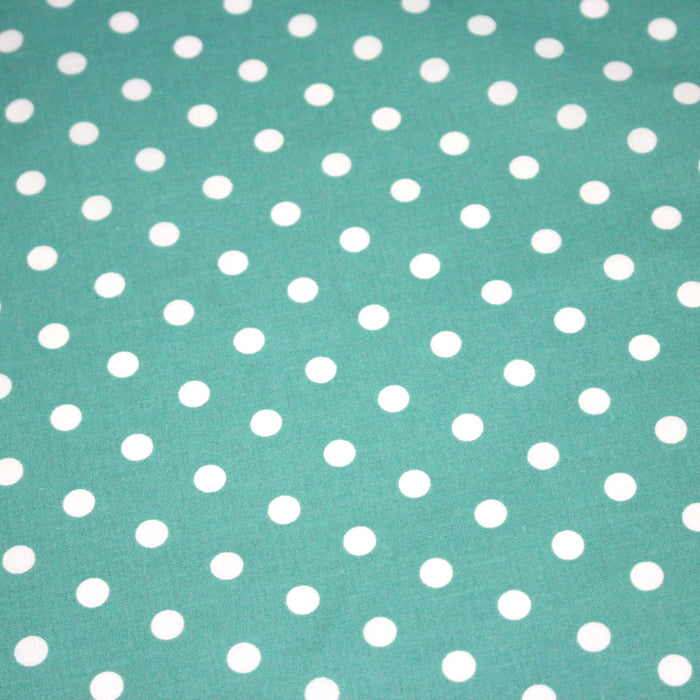 Tissu coton vert émeraude à pois 6mm POLKA DOT - OEKO-TEX