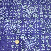 Tissu coton block print bleu roi aux signes et dessins bleu ciel - MADE IN INDIA - TissusPapi.com