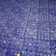 Tissu coton block print bleu roi aux signes et dessins bleu ciel - MADE IN INDIA - TissusPapi.com