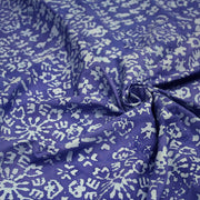 Tissu coton block print bleu roi aux signes et dessins bleu ciel - MADE IN INDIA - TissusPapi.com