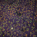 Tissu coton block print violet aux fleurs et pois multicolores - MADE IN INDIA - TissusPapi.com