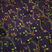 Tissu coton block print violet aux fleurs et pois multicolores - MADE IN INDIA - TissusPapi.com
