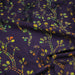 Tissu coton block print violet aux fleurs et pois multicolores - MADE IN INDIA - TissusPapi.com