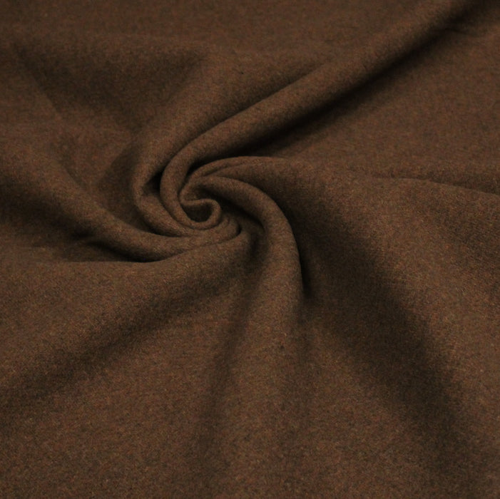 Tissu velours de laine marron cacao - Fabrication italienne