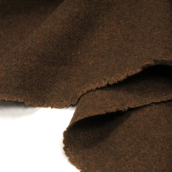 Tissu velours de laine marron cacao - Fabrication italienne