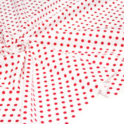 Tissu popeline de coton blanc à pois rouges 8mm - COLLECTION POLKA DOT - TissusPapi.com