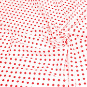 Tissu popeline de coton blanc à pois rouges 8mm - COLLECTION POLKA DOT - TissusPapi.com