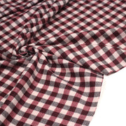 Tissu lainage tartan rose, byzantin et gris anthracite - Fabrication italienne - TissusPapi.com