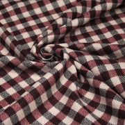 Tissu lainage tartan rose, byzantin et gris anthracite - Fabrication italienne - TissusPapi.com