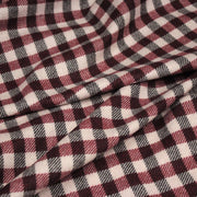 Tissu lainage tartan rose, byzantin et gris anthracite - Fabrication italienne - TissusPapi.com