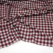 Tissu lainage tartan rose, byzantin et gris anthracite - Fabrication italienne - TissusPapi.com