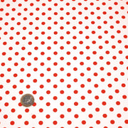 Tissu popeline de coton blanc à pois rouges 8mm - COLLECTION POLKA DOT - TissusPapi.com
