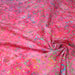 Tissu coton block print rose fuchsia aux pois et cercles multicolores - MADE IN INDIA - TissusPapi.com