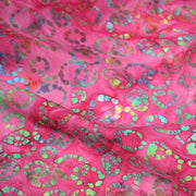 Tissu coton block print rose fuchsia aux pois et cercles multicolores - MADE IN INDIA - TissusPapi.com