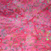 Tissu coton block print rose fuchsia aux pois et cercles multicolores - MADE IN INDIA - TissusPapi.com