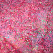Tissu coton block print rose fuchsia aux pois et cercles multicolores - MADE IN INDIA - TissusPapi.com