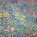 Tissu coton block print bleu aux fleurs et arabesques multicolores - MADE IN INDIA - TissusPapi.com
