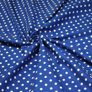 Tissu de coton bleu roi à petits pois blancs 7mm - COLLECTION POLKA DOT - TissusPapi.com