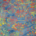 Tissu coton block print bleu aux fleurs et arabesques multicolores - MADE IN INDIA - TissusPapi.com