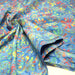 Tissu coton block print bleu aux fleurs et arabesques multicolores - MADE IN INDIA - TissusPapi.com