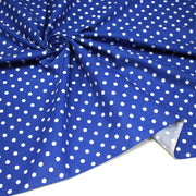 Tissu de coton bleu roi à petits pois blancs 7mm - COLLECTION POLKA DOT - TissusPapi.com