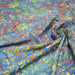 Tissu coton block print bleu aux fleurs et arabesques multicolores - MADE IN INDIA - TissusPapi.com